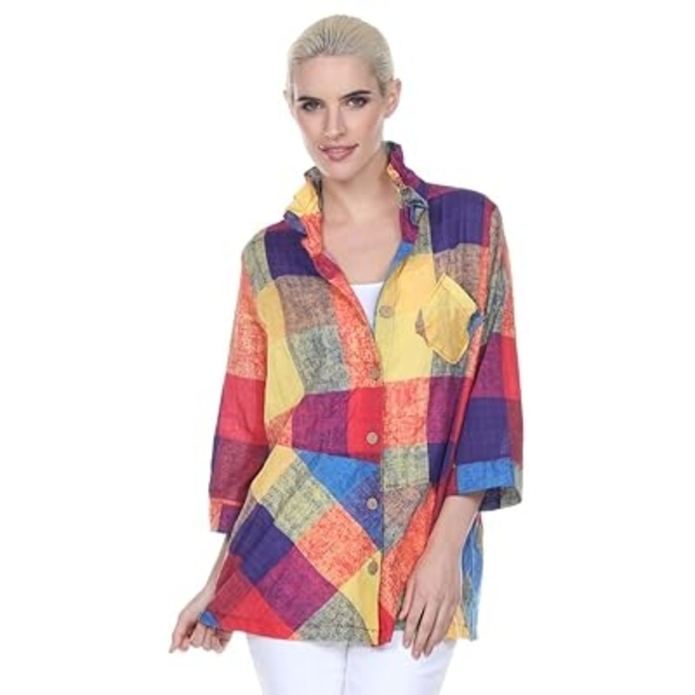 Colorful Button Down Top By Terra